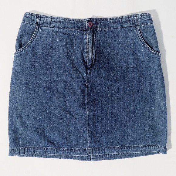 Woolrich Dresses & Skirts - Vintage WOOLRICH Size 8 Denim A-Line Skirt Zip Button Front with Pockets